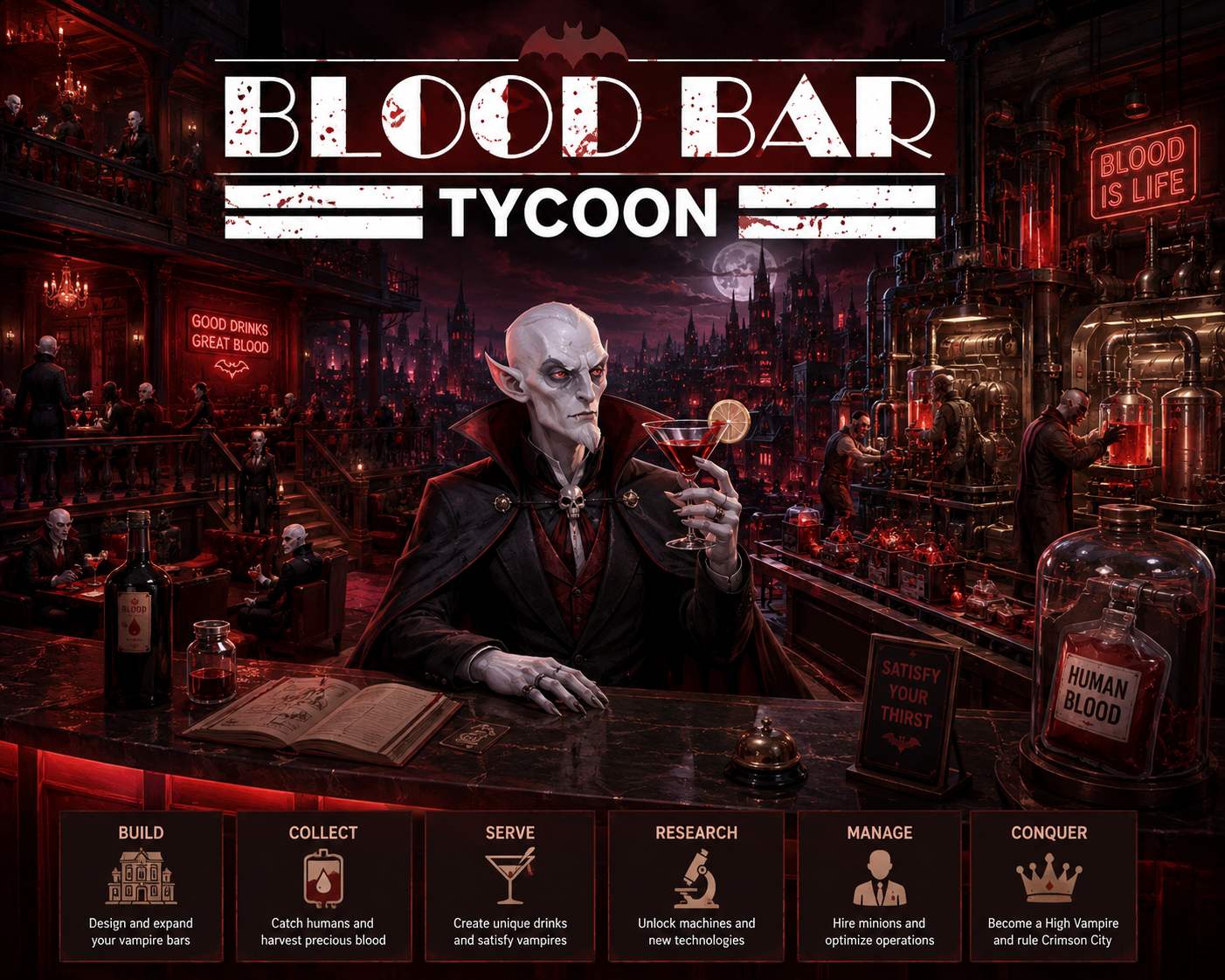 Blood Bar Tycoon 吸血鬼酒吧经营模拟游戏