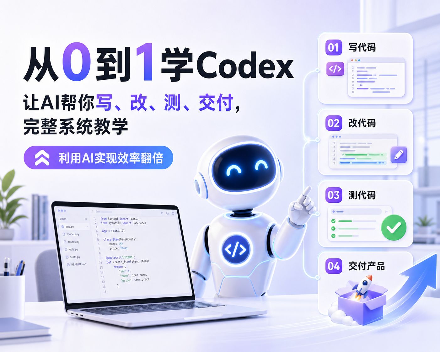 从0到1学Codex：让AI帮你写、改、测、交付，完整系统教学，利用AI实现效率翻倍