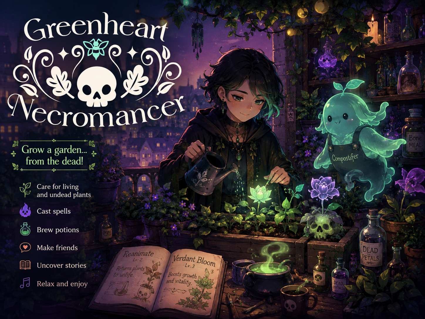 Greenhearth Necromancer 阳台亡灵花园治愈放置游戏