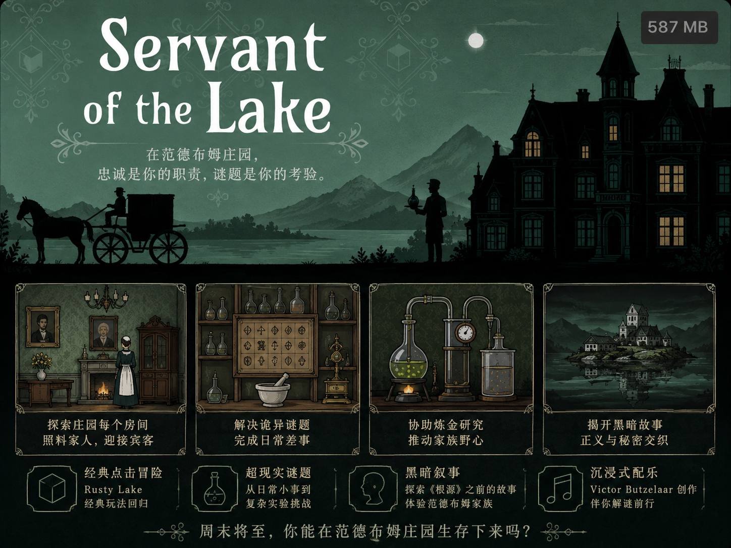 Servant of the Lake 湖畔庄园超现实解谜冒险游戏